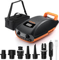 Swonder Seawolf Dual-Power Paddle Board Pump, 2X Faster Electric Air Pump for SUP & Kayak, 20 PSI with Dual Cylinders, Active Cooling, 6000mAh Battery & Car Adapter, Plug Adaptable Up to 17V DC