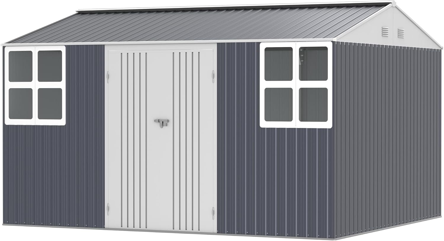 WACASA 12x10 FT Metal Shed with Base Frame Floor Kit | Heavy-Duty Military-Grade 20-Gauge Reinforced Frame with Powder Coating | 50 PSF Snow Load & 120 MPH Wind Rated | Skylight Tiny House Building