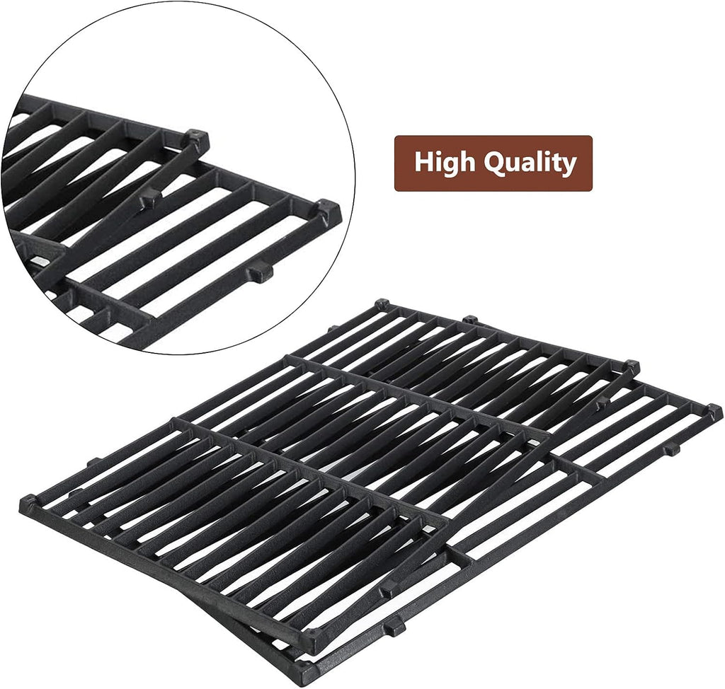 QuliMetal 7638 Cooking Grates, 7636 15.3' Flavorizer Bars and 7139 Grill Covers for Weber Spirit I and II 300 Series Grills with Front Controls