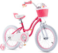 RoyalBaby Girls Bike with Training Wheels and Kickstand, Stargirl Kids Bicycle 16 Inch Toddlers to Big Kids 4-7 Years, Coral Red