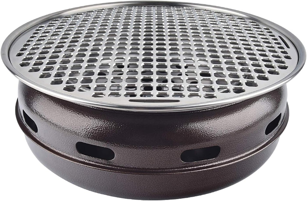 BBQ Barbeque Barbecue Grill, BBQ, Korean Smokeless Household Charcoal Grill, Galvanized Sheet Barbecue Stove, 100% Maifan Stone, 9 Styles (Color : F)