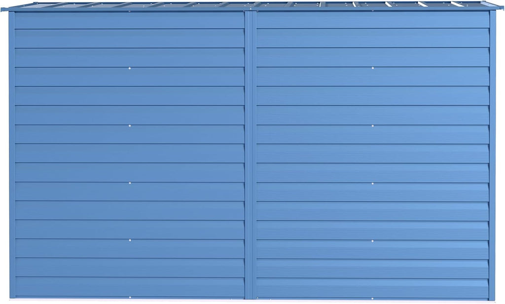 Arrow Select 10' x 4' Outdoor Lockable Steel Storage Shed Building, Blue Grey
