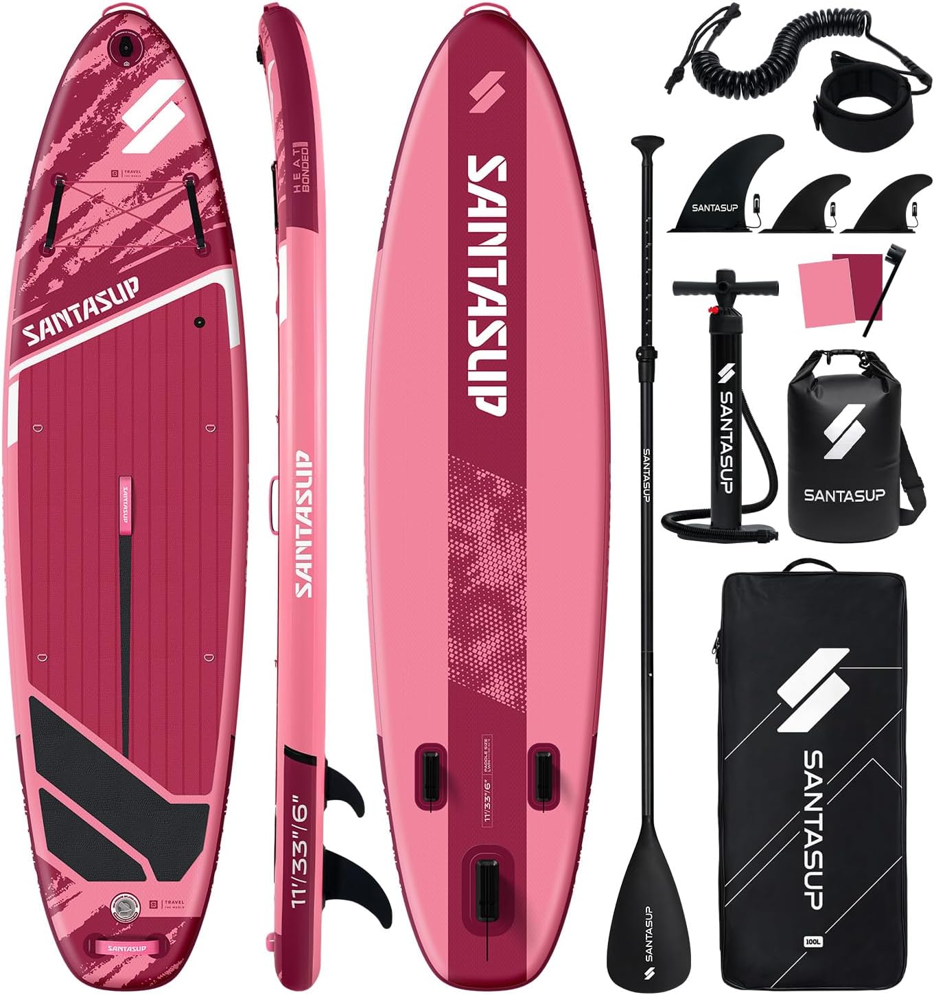 Inflatable Stand Up Paddle Board with SUP Accessories, Anti-Slip EVA Deck, 10'6'/11' Wide Stance Board, Sup Board for Adults & Youth of All Skill Levels Backpack