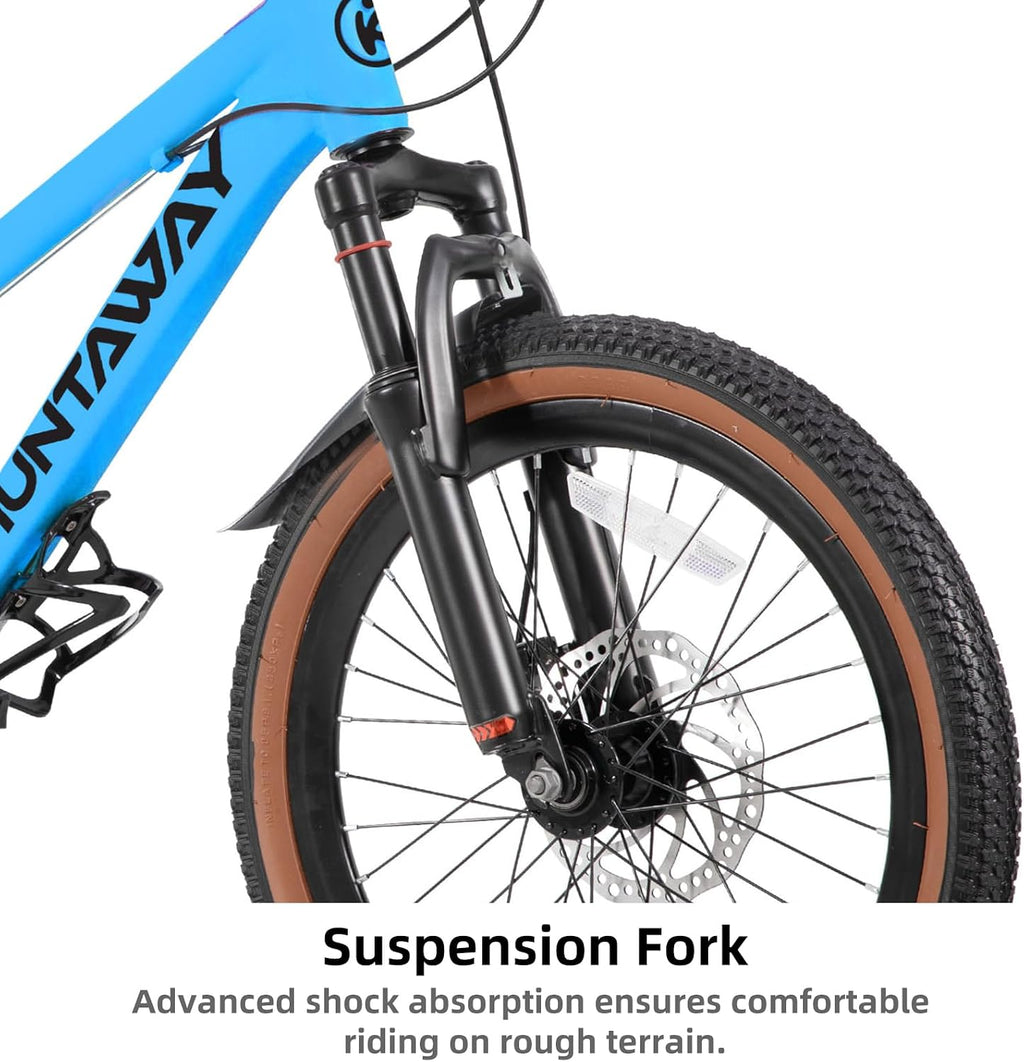 KEANO Huntaway 20 24 Inch Kids Bike for Boys & Girls Ages 7-12 Years Hardtail Mountain Bike for Kids with Aluminum Frame and 7-Speed Drivetrain Children Bicycle