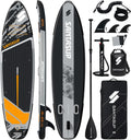 Inflatable Stand Up Paddle Board with SUP Accessories, Anti-Slip EVA Deck, 10'6'/11' Wide Stance Board, Sup Board for Adults & Youth of All Skill Levels Backpack