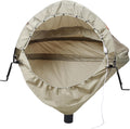 LifeSky Grill Cover with Elastic Hem & Metal Frame - Outdoor BBQ Grill Protector for Backyard Patio - Heavy-Duty Waterproof Fabric with Smoke Vent Hole & LED Light for Round Grills