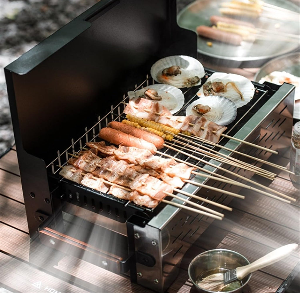Portable Charcoal Grill Charcoal Grill BBQ Grill Folding Portable Lightweight Barbecue Grill Tabletop for Picnics BBQ Grill for Outdoor