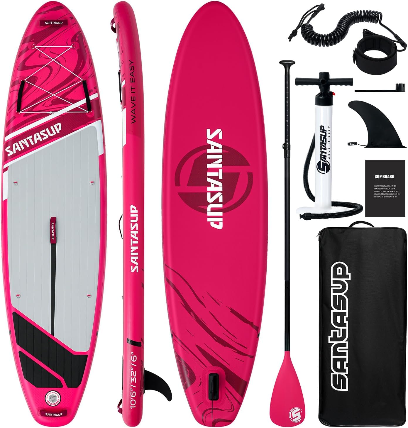 Inflatable Stand Up Paddle Board with SUP Accessories, Anti-Slip EVA Deck, 10'6'/11' Wide Stance Board, Sup Board for Adults & Youth of All Skill Levels Backpack