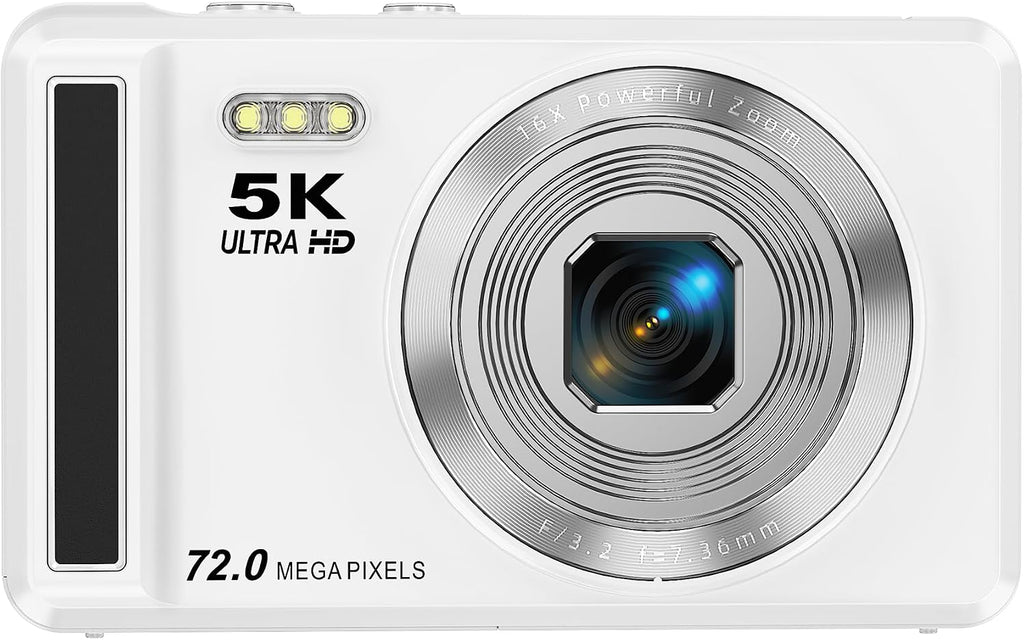 5K Digital Camera - 72MP UHD Digital Cameras for Photography - Autofocus Point and Shoot Small Camera with Flash for Kids - 2.8 Inch Screen Compact Portable Vlogging Camara with 16X Zoom, 32GB SD Card