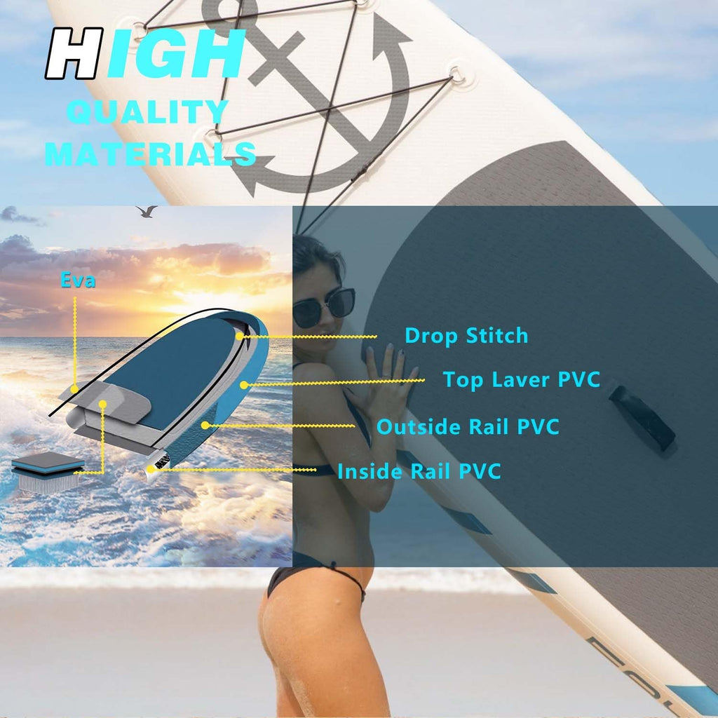 Inflatable Paddle Board,Extra Wide 10.6'/11' Stand Up Paddle Board with Sup Accessories,400lbs Capacity for Family with Safety Leash, All Skill Levels Sup for Yoga,Fishing,Surfing
