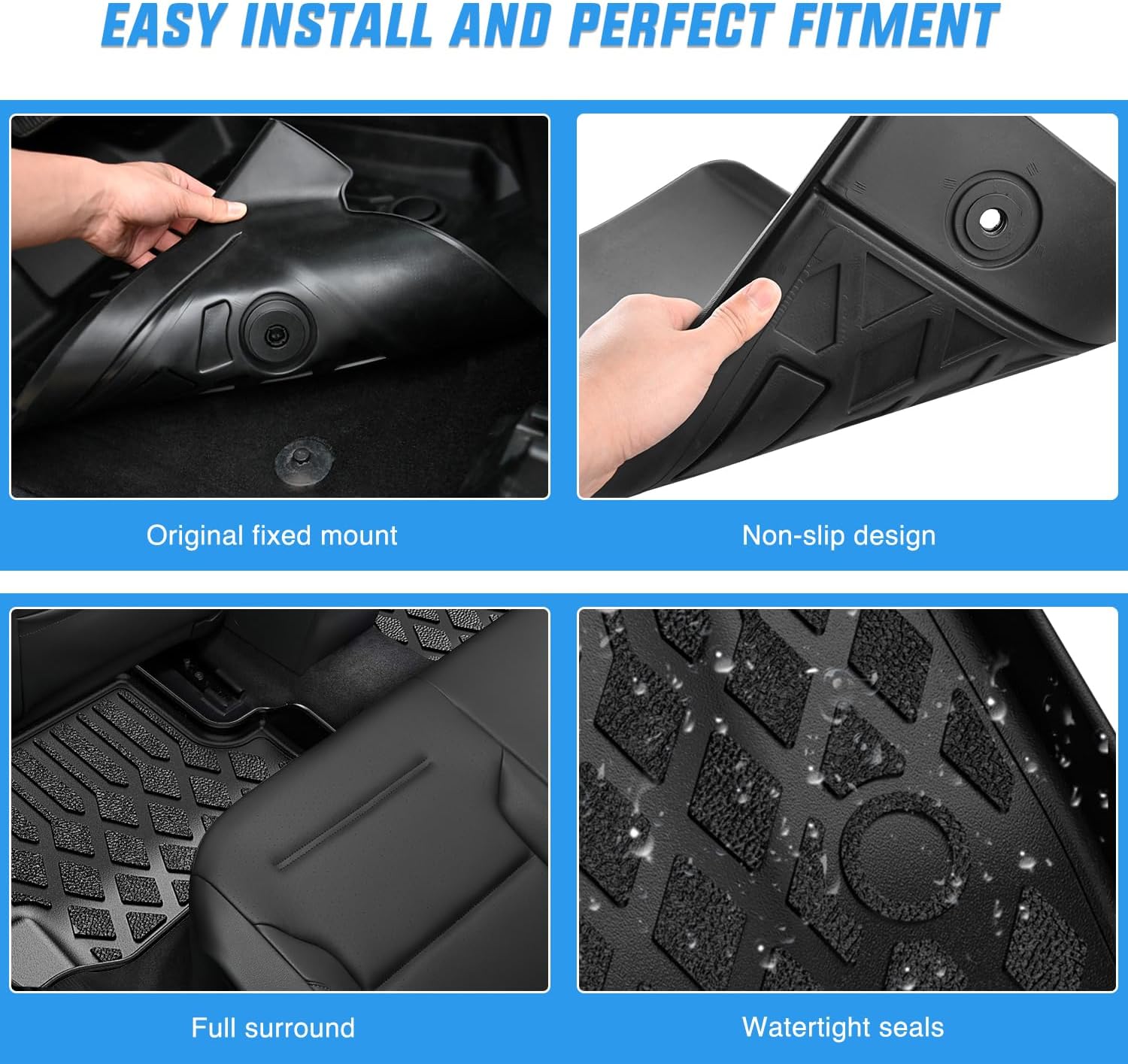 Nilight TPE Floor Mats for Kia Carnival Hybrid 8 Seat 2025 2026 (Not for Fuel) All Weather Custom Fit Heavy Duty Floor Liners