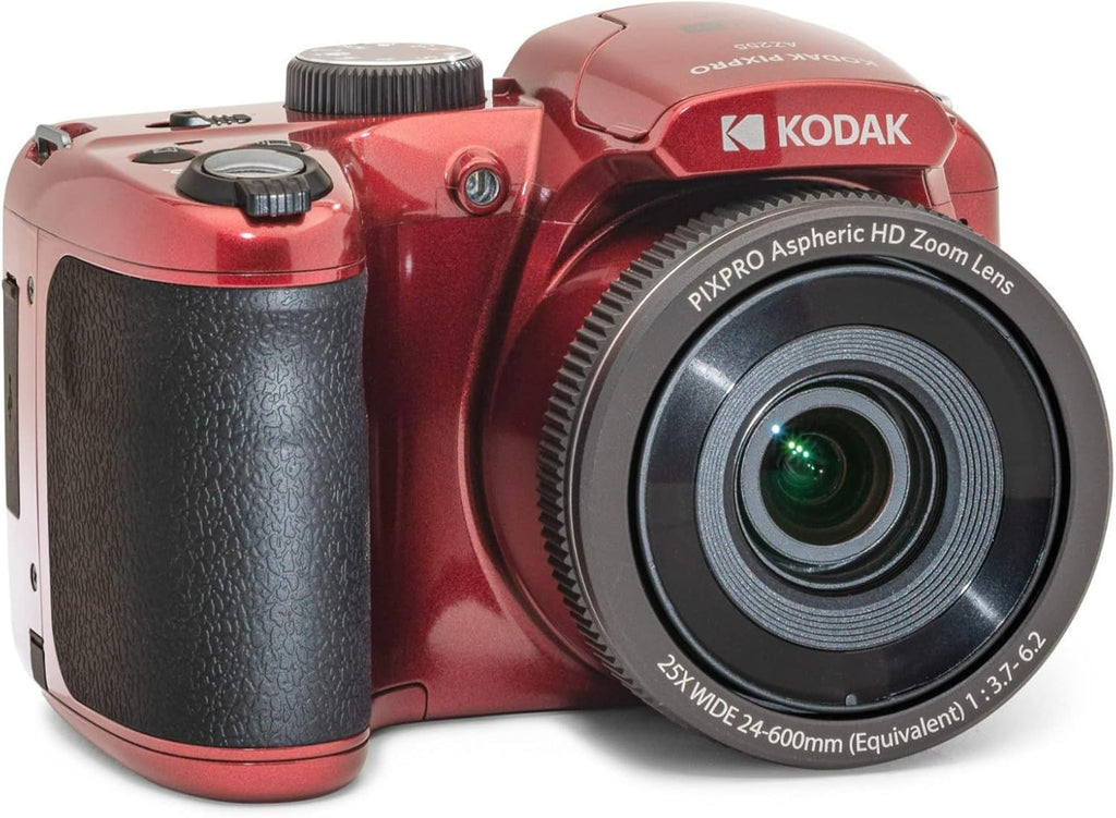 Kodak PIXPRO AZ255 Astro Zoom 16MP Digital Camera (Red) Bundle with 32GB SDHC UHS-I Memory Card, and Camera Case and Accessory for DSLR, Mirrorless, and Camcorders (3 Items)