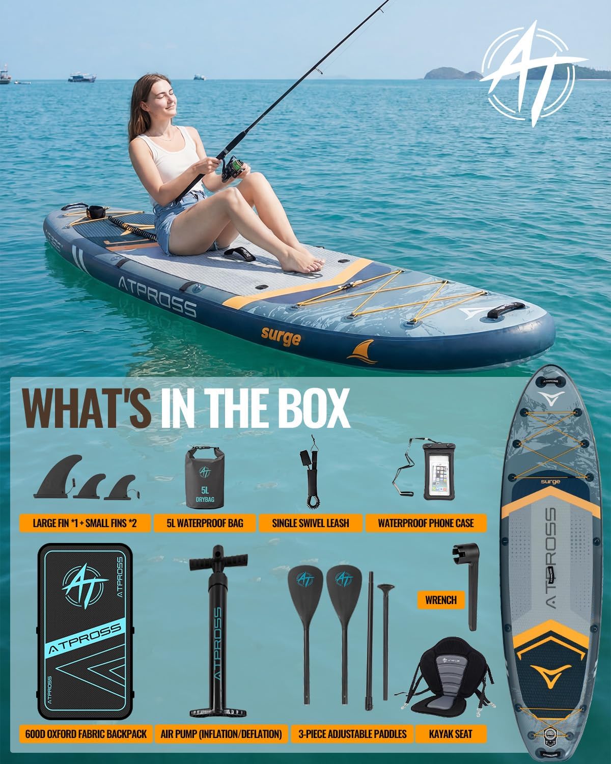 11'6'x35' Inflatable Paddle Board, 450lbs Extra Wide Stand Up Paddleboard for Adults with Premium SUP Accessories Kit & Backpack, Blow Up Kayak Non-Slip Stable Deck Boat for Yoga Fishing Surf
