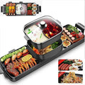Korean BBQ Grill Electric Smokeless Barbecue And Hot Pot Non-Stick Coating Multi-Function Pot Separate Dual Temperature Control Separate Cleaning Hot Pot Korean Bbq Shabu,