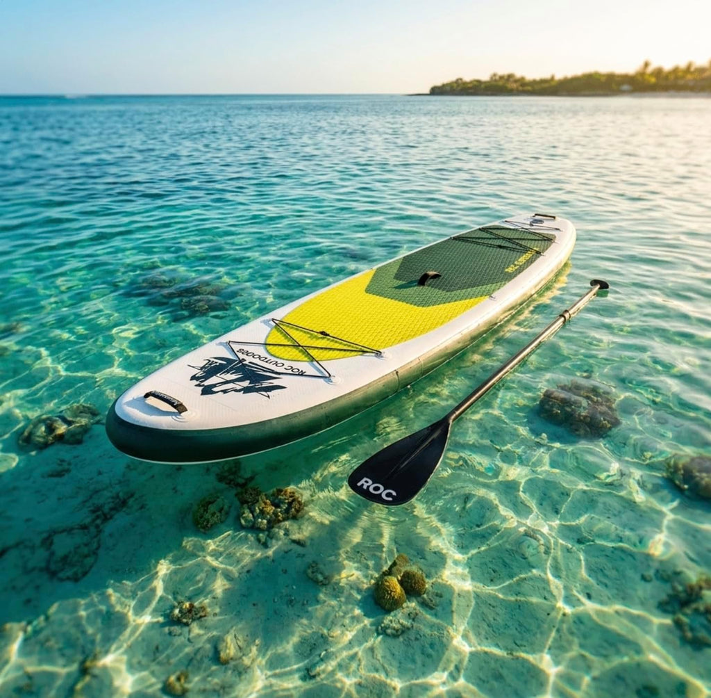 Roc Inflatable Stand Up Paddle Board 10' 6' with Premium SUP Paddle Board Accessories, Wide Stable Design, Non-Slip Comfort Deck for Youth & Adults