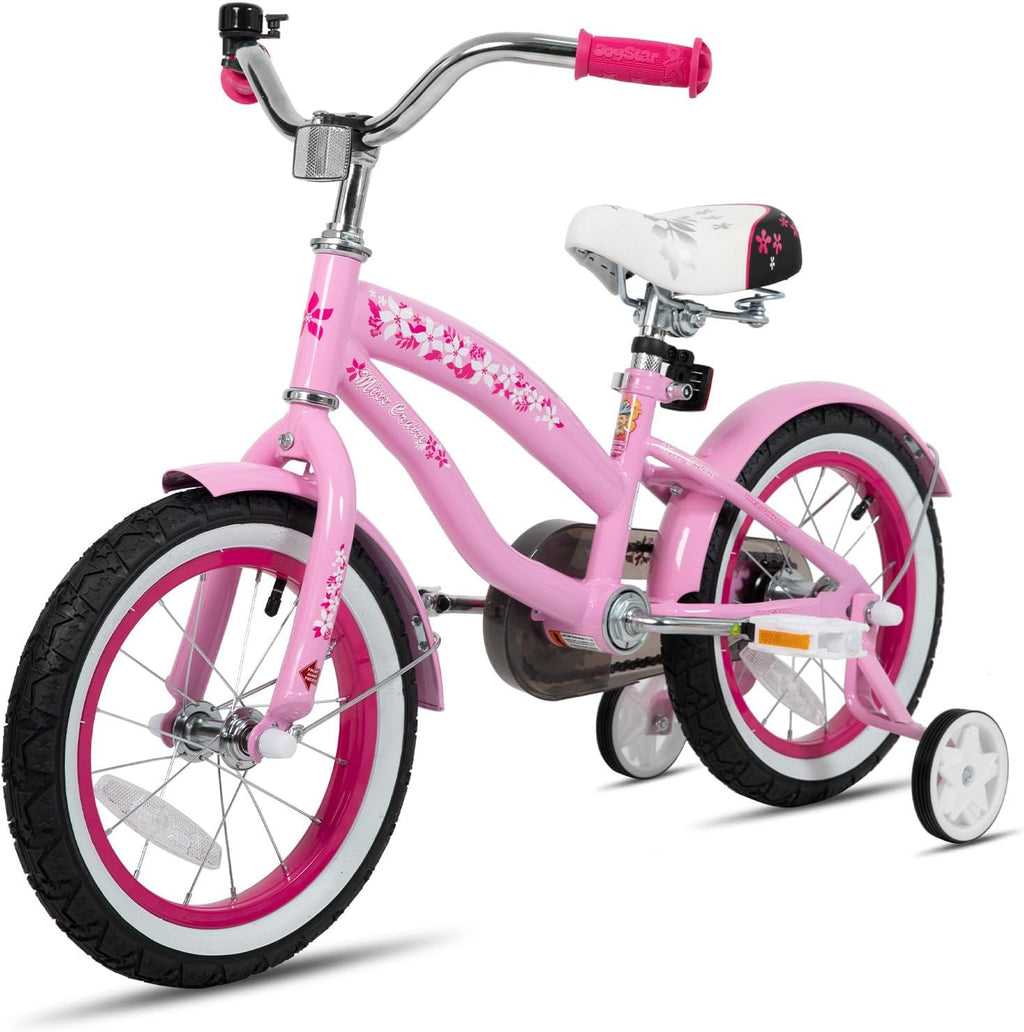JOYSTAR 12 14 16 Inch Kids Cruiser Bike for Ages 2-7 Years Old Girls & Boys, Kids' Bike with Training Wheels, Coaster Brake, Adjustable Seat & Fenders, Child Bicycles