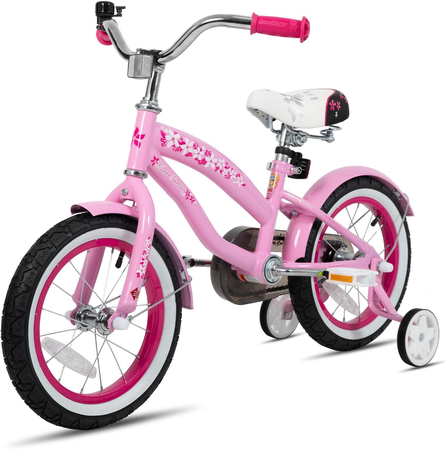 JOYSTAR 12 14 16 Inch Kids Cruiser Bike for Ages 2-7 Years Old Girls & Boys, Kids' Bike with Training Wheels, Coaster Brake, Adjustable Seat & Fenders, Child Bicycles