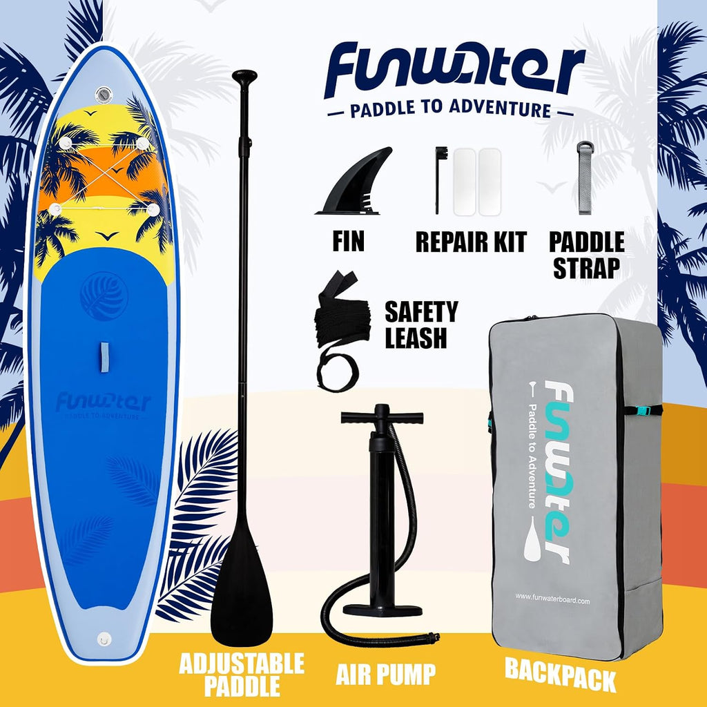 FunWater Stand Up Paddle Board Ultra-Light Inflatable Paddleboard with SUP Accessories for Adults & Youth of All Skill Levels