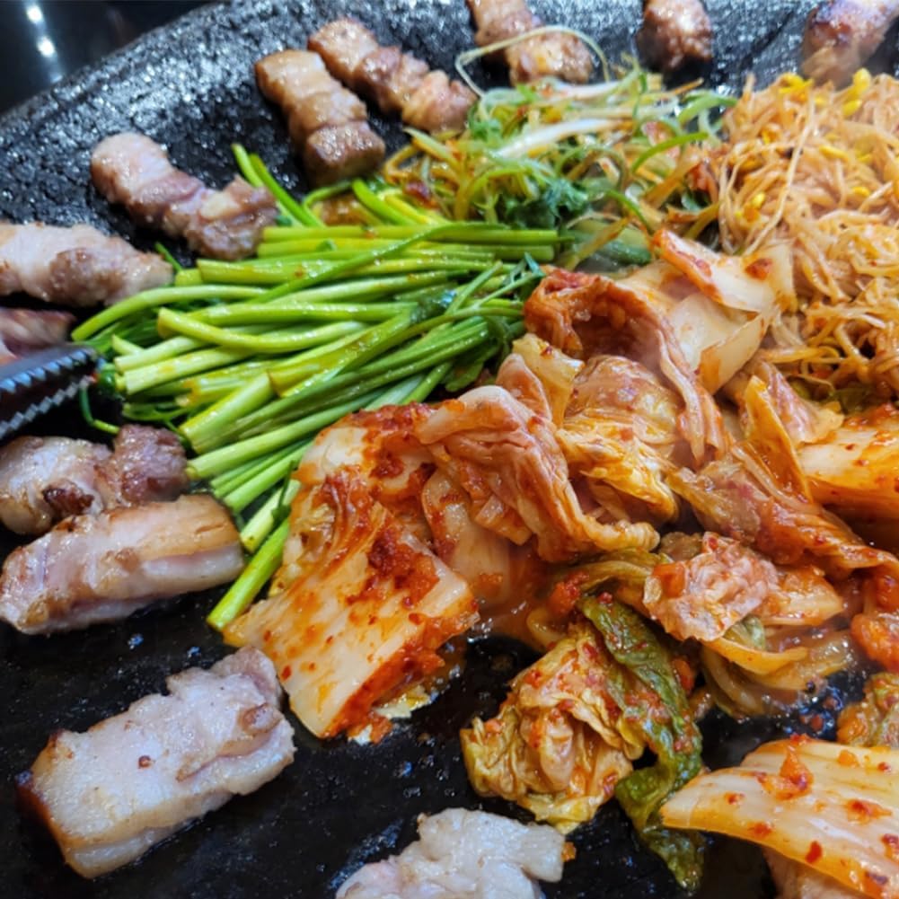 Handmade Korean cast iron cauldron lid sotttukkeong BBQ griddle Camping Outdoor Indoor 17.7 in