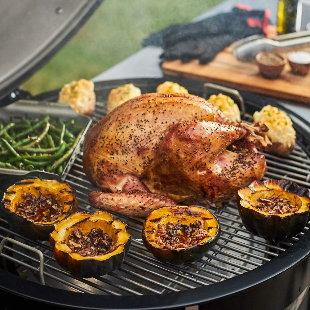 Weber Summit® Kamado S6 Charcoal Grilling Center, Black – Dual‑Walled Insulated Steel Kamado with 24' Cooking Area, Porcelain‑Enameled Kettle & One‑Touch Cleaning System