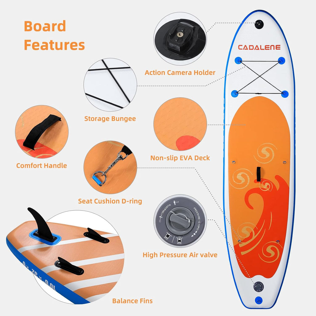 Inflatable Stand Up Paddle Board with SUP Accessories, Anti-Slip EVA Deck, Family-Friendly SUP Boards for Adults & Youth of All Skill Levels, Versatile Yoga Paddle Board