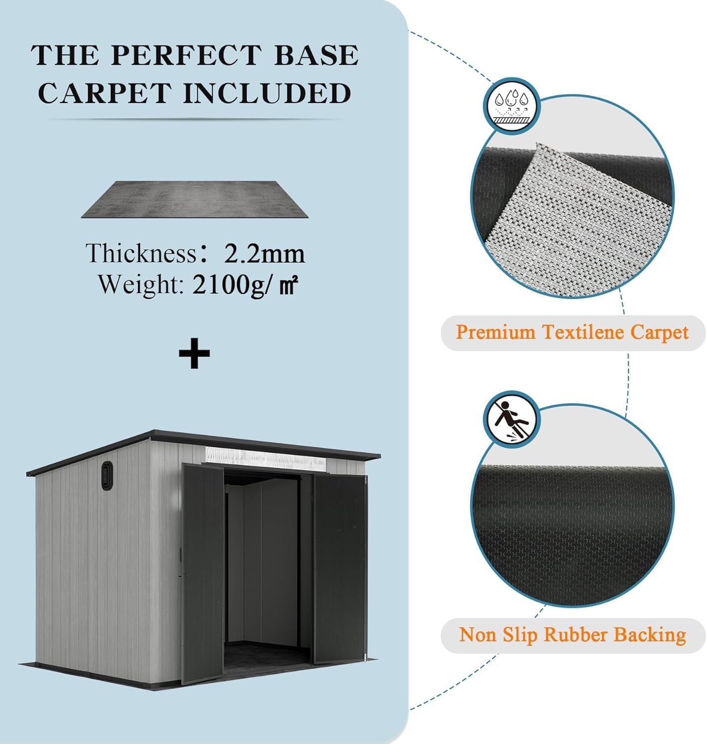Domi 6x9FT Resin Outdoor Storage Shed with Sloping Roof, Waterproof Outside Sheds with Windows & Vents, Heavy-Duty Plastic Tool Storage Shed for Patio Furniture, Lawn Mower, Bike