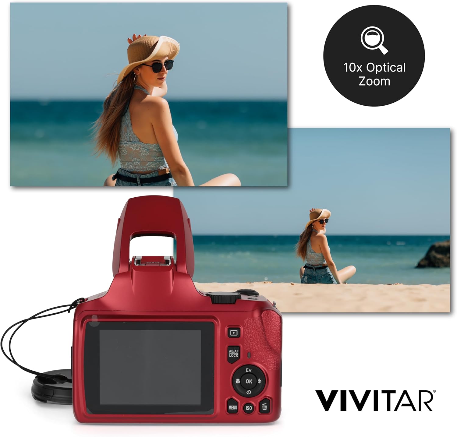 4K Digital Camera with 64 MP, 10x Optical Zoom, 3.0' LCD Display, LED Flash, Auto Focus, Macro Mode, 4K Video Recording, Memory Included, Photography and Vlog Camera