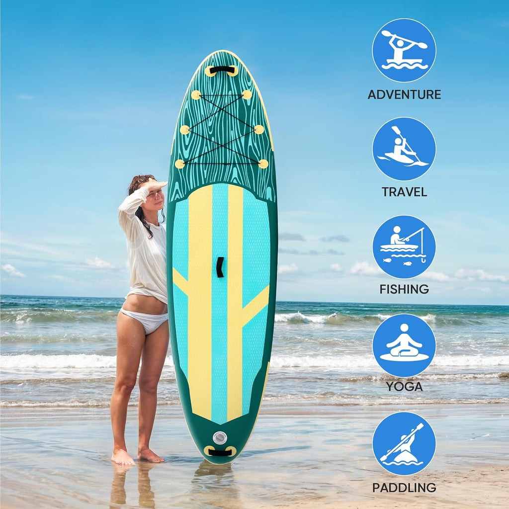 DUMOS Inflatable Stand Up Paddle Board, 10.5'×33'' Paddle Boards with Non-Slip Deck, Durable Advanced Material and Complete SUP Accessories for All Skill Levels