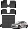 Auxko All Weather Floor Mats Cargo Mat for Hyundai IONIQ 5 2026 2025 Limited XRT Movable Console TPE Liners All Season Accessories Guard Odorless Anti-Slip Floor Liners Trunk Tray