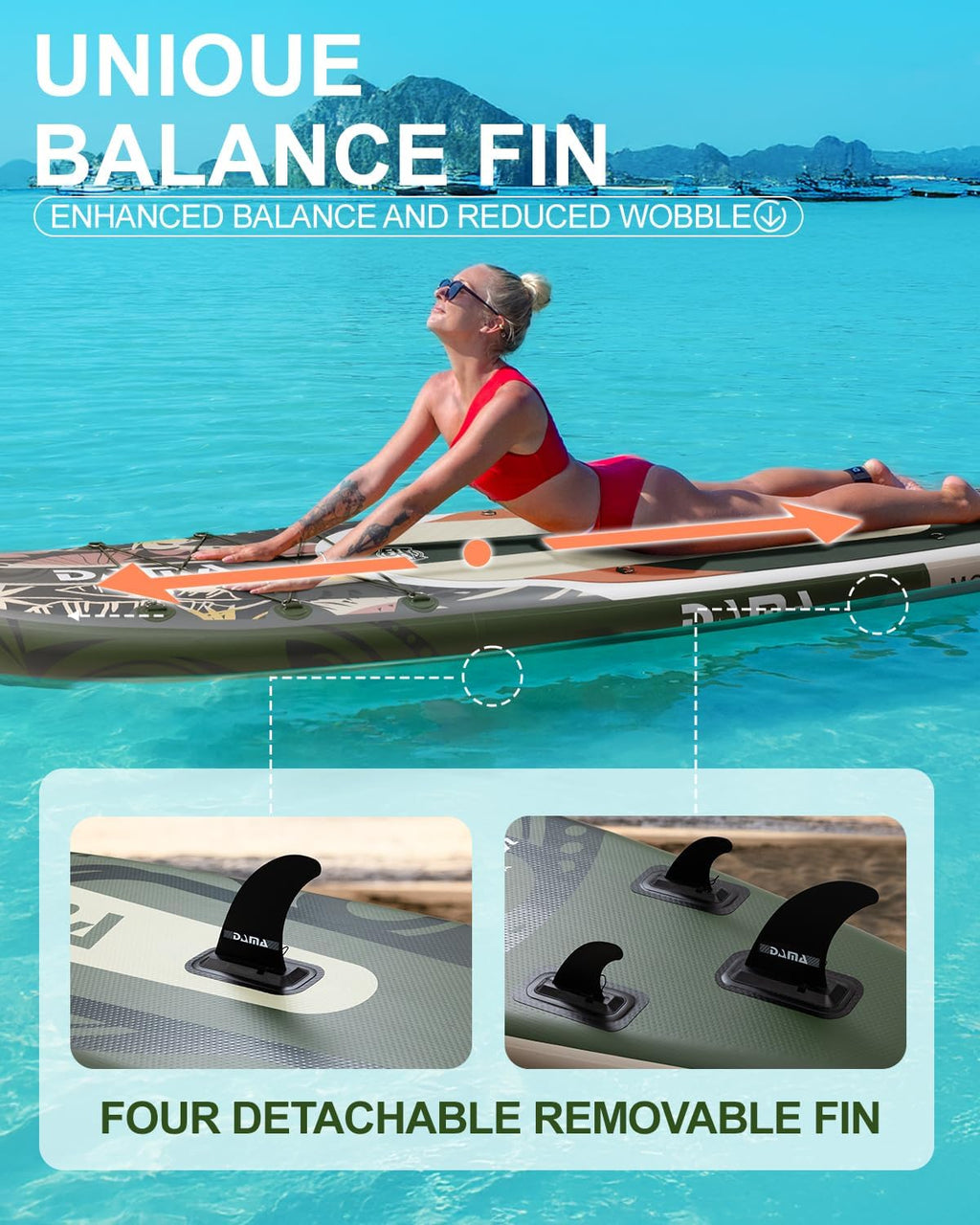 DAMA 11'*34'*6' Stand Up Paddle Board, Inflatable Paddle Board,Inflatable Paddle Boards for Adults w/a Wide, Smooth and Non Slip Deck, Versatile Styles, Suitable for Adults