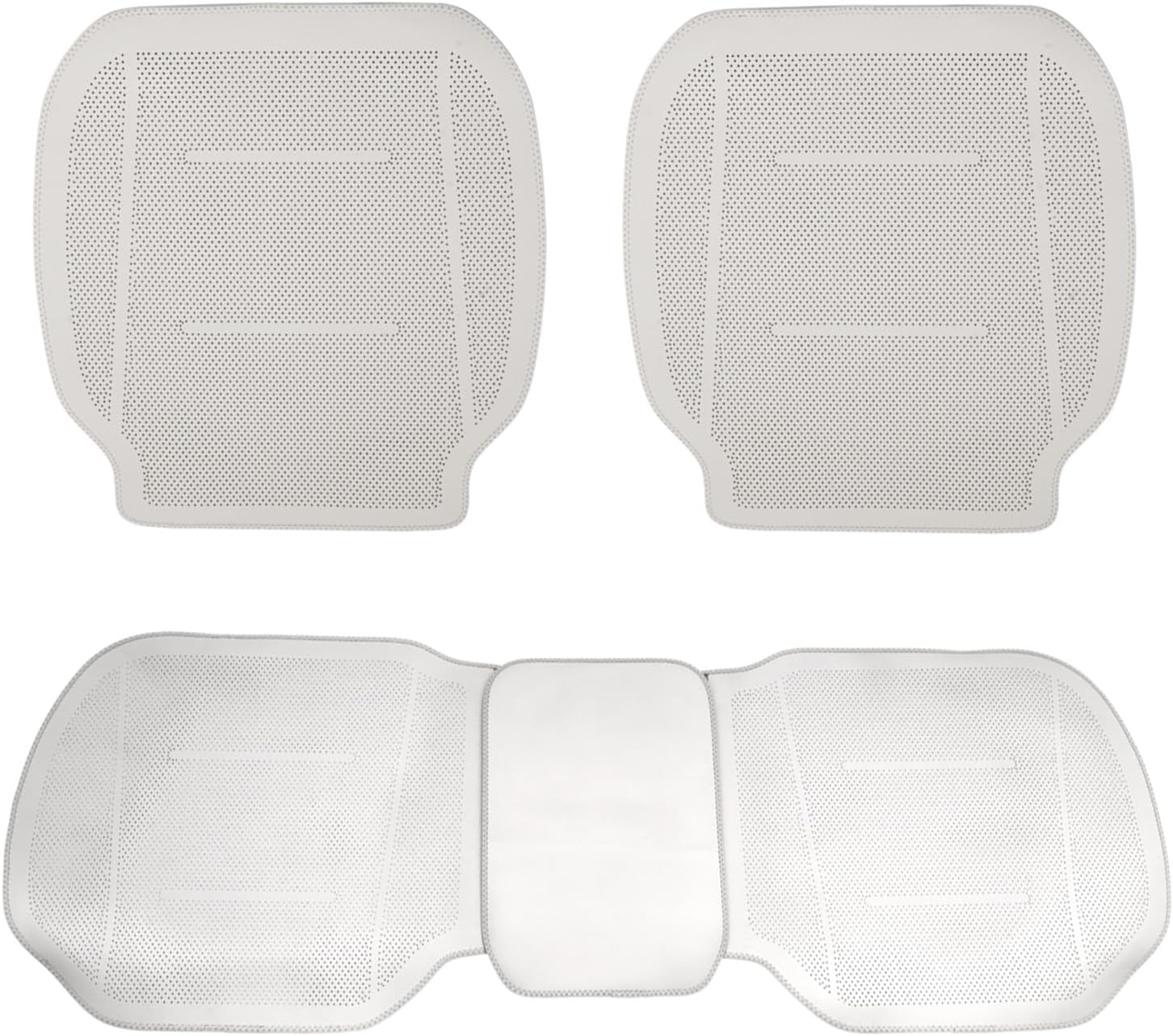 KUNIO 3 PCS Ventilated Cooling Car Seat Cover Fit for Hyundai Ioniq 5 Ioniq 6 Tucson SEL Kona EV Sonata 2025 Front Seat Cushion Soft Breathable Anti-Slip Pad for Car Seat White
