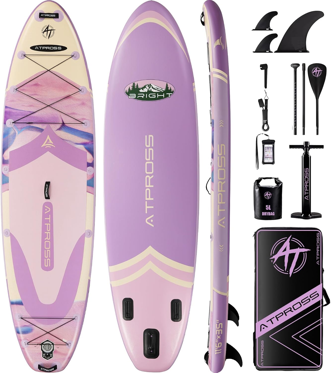 11'6'x35' Inflatable Paddle Board, 450lbs Extra Wide Stand Up Paddleboard for Adults with Premium SUP Accessories Kit & Backpack, Blow Up Kayak Non-Slip Stable Deck Boat for Yoga Fishing Surf