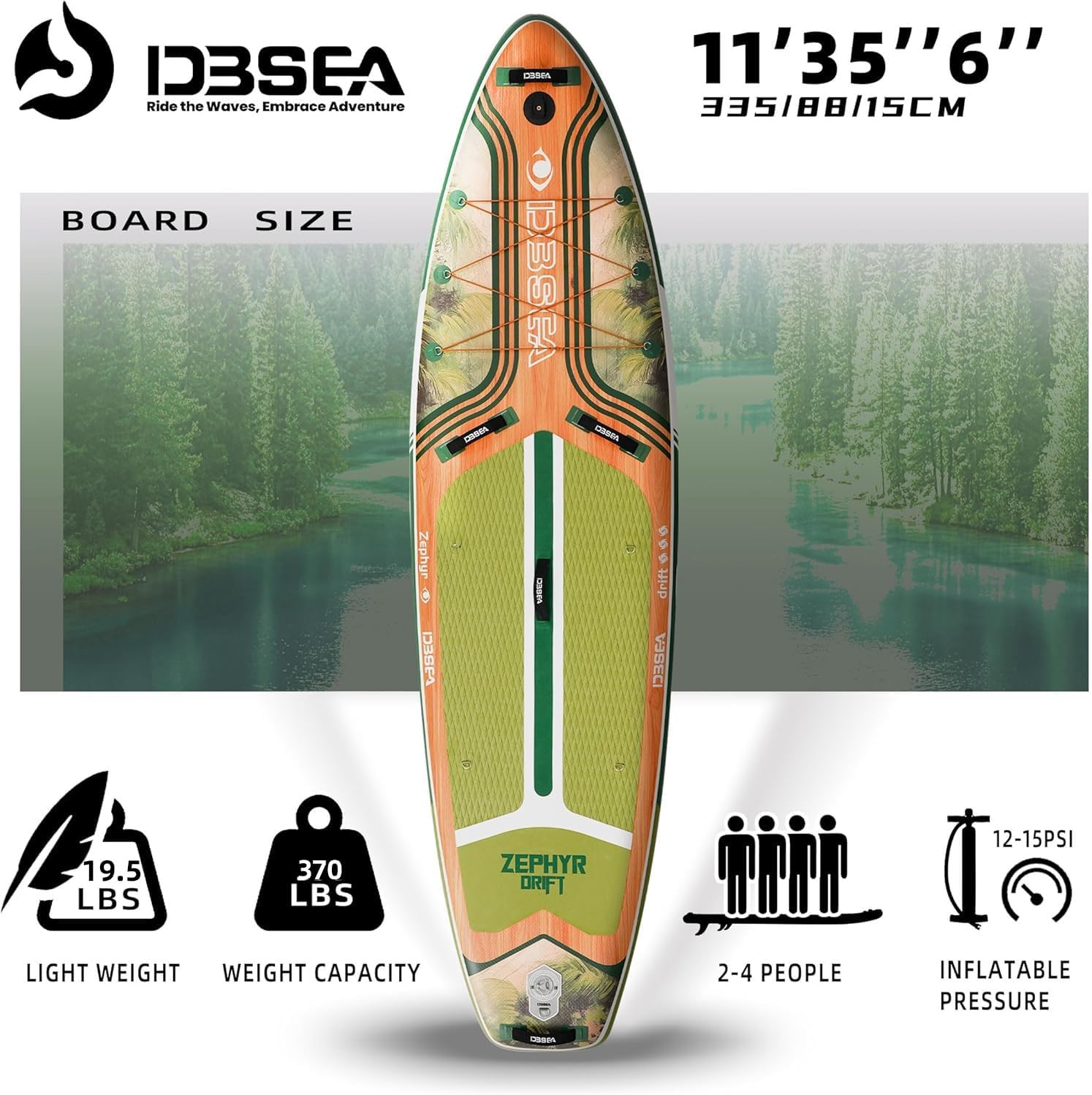 11 ft Inflatable Paddle Board with SUP Accessories, Non Slip EVA Deck, Extra Long Extra Wide iSUP, All Around Stand Up Paddle Board for Adults & Youth
