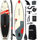 Inflatable Stand Up Paddle Board Includes Paddle, Dual Action Pump, and Accessories 11ft Lightweight iSUP, 33'*6' Wide Stable Design, Anti-Slip EVA Deck, Paddle Board for Adults