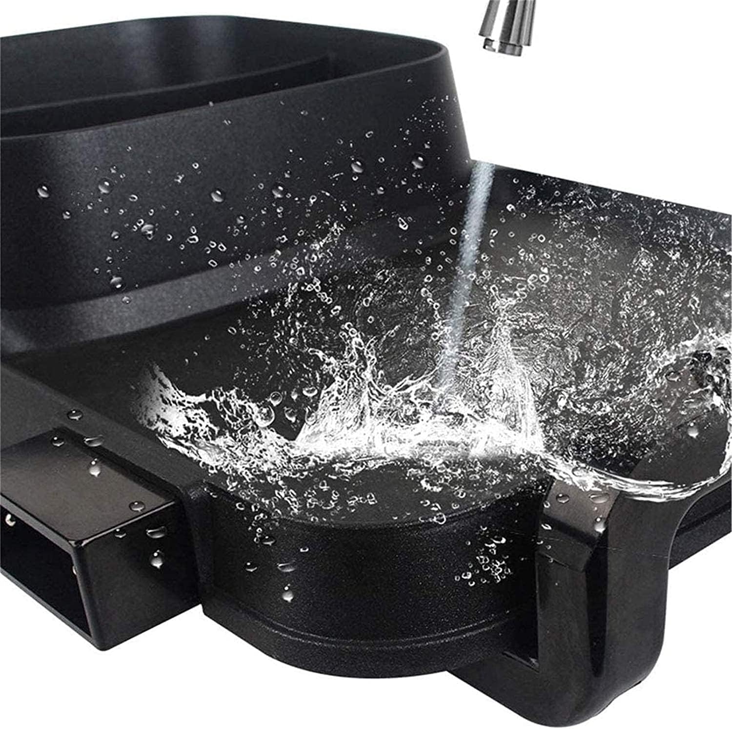 Korean BBQ Grill Shabu-Shabu Grilled One-Piece Pot,Electric Smokeless Grill And Hot Pot Non-Stick Coating Separate Dual Temperature Korean BBQ Grill Pot,Household Nonstick