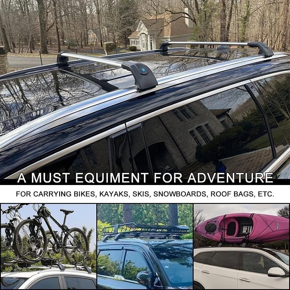 Lockable Roof Rack Cross Bars Compatible with Hyundai Ioniq 5 2022 2023 2024 2025 SEL XRT Limited（with roof Rails） Luggage Cargo Carrier Anti-Theft Metal Roof Rack Cross Rails 240lbs Silver Black
