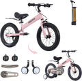 WEEROCK 2 in 1 Kid Bike and Balance Bike, 14 Inch Kids Bicycle and Balance Bikes for 2+ Years Boys Girls, Steel Frame, Front Calip Brake and Rear Coaster Brake for Children, Multiple Colors