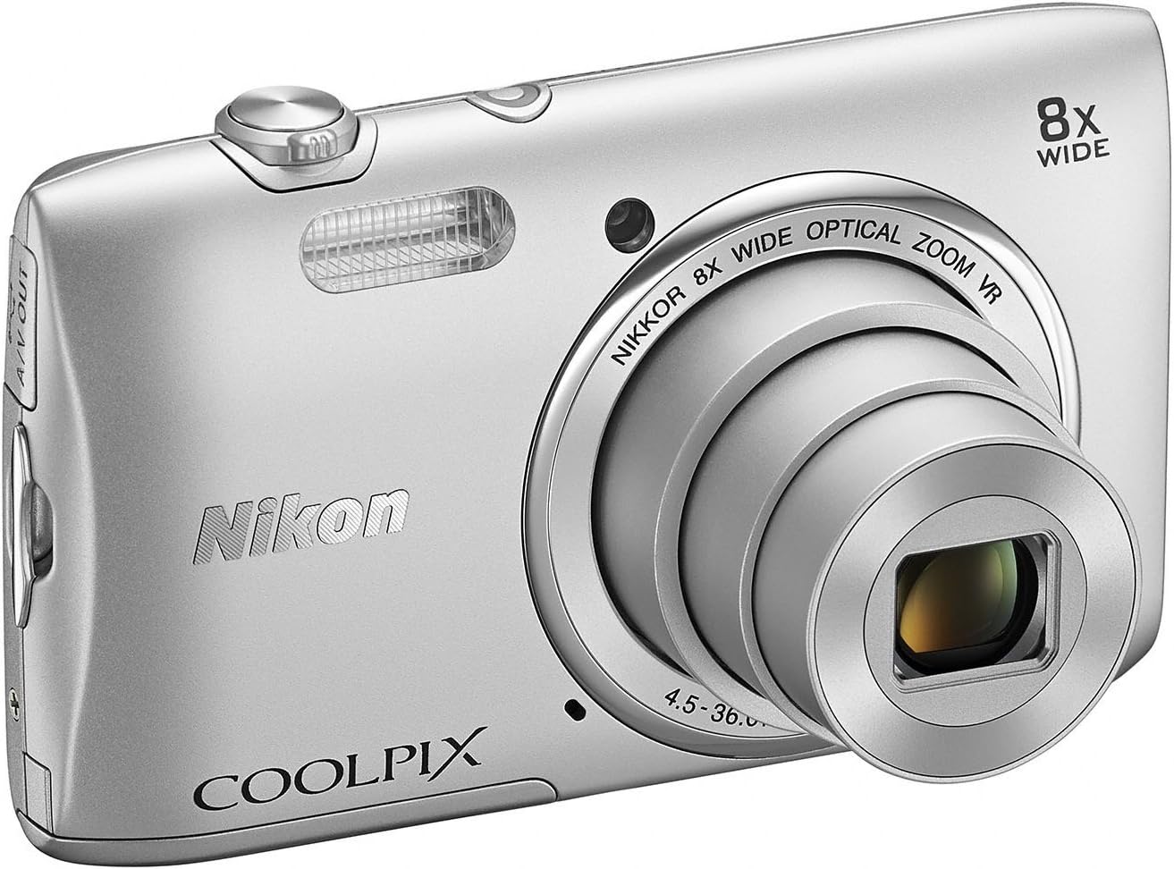 Nikon COOLPIX S3600 20.1 MP Digital Camera with 8x Zoom NIKKOR Lens and 720p HD Video (Silver) (Renewed)
