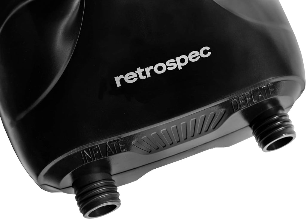 Retrospec iSUP Intelligent Dual Stage Electric Pump for Inflatable Stand Up Paddleboards - 12 Volt DC Car Connector Pump w/Pressure Value LCD Screen & Flex-Hose - Portable & Compact