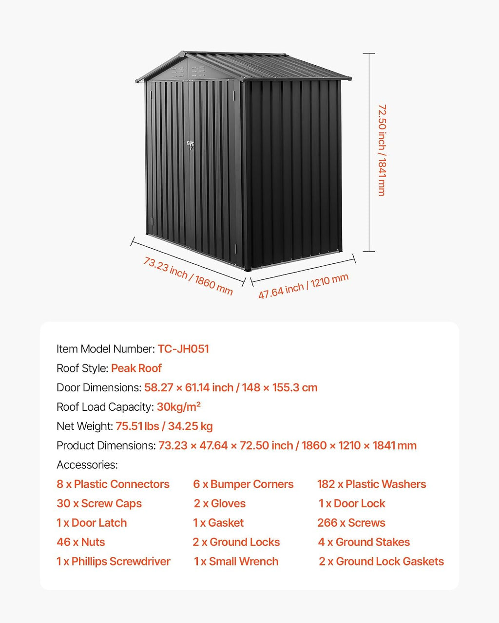 VEVOR 6 x 4 FT Metal Garden Shed, Outdoor Storage Shed with Lockable Doors & 4 Louver Vents, Peak Roof Metal Sheds Outdoors Storage, Storaged Sheds Clearance for Backyard, Garden, Patio, Bike, Gray