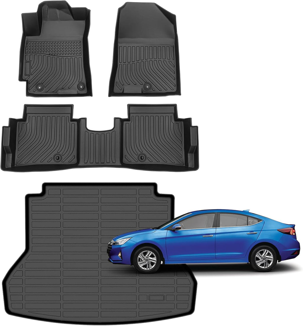 for Hyundai Elantra Floor Mats 2017-2020,Car Mats for Hyundai Elantra All Weather Floor Mats Cargo Floor Liner Accessories 2017-2020