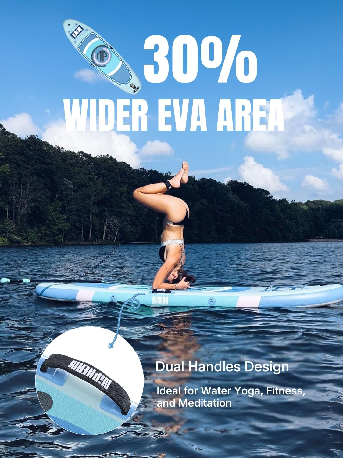 Niphean（Ultra-Light） Inflatable Paddle Board with StabilTrac Fin and Durable SUP Accessories, 10' Stand Up Paddle Boards for Adults & Youth, Versatile Yoga Paddle Board, Gift Ideas