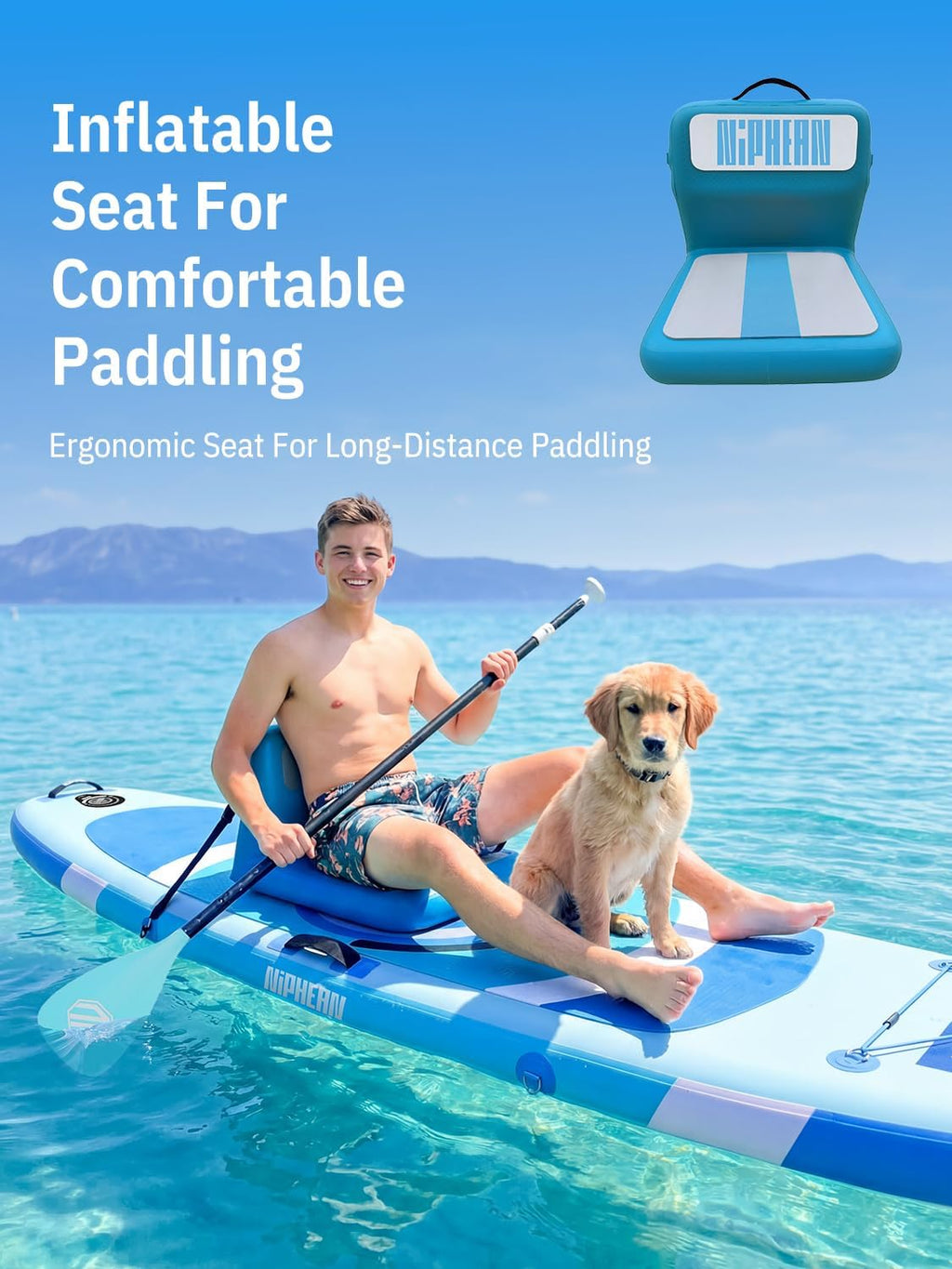 Niphean（Ultra-Light） Inflatable Paddle Board with StabilTrac Fin and Durable SUP Accessories, 10' Stand Up Paddle Boards for Adults & Youth, Versatile Yoga Paddle Board, Gift Ideas