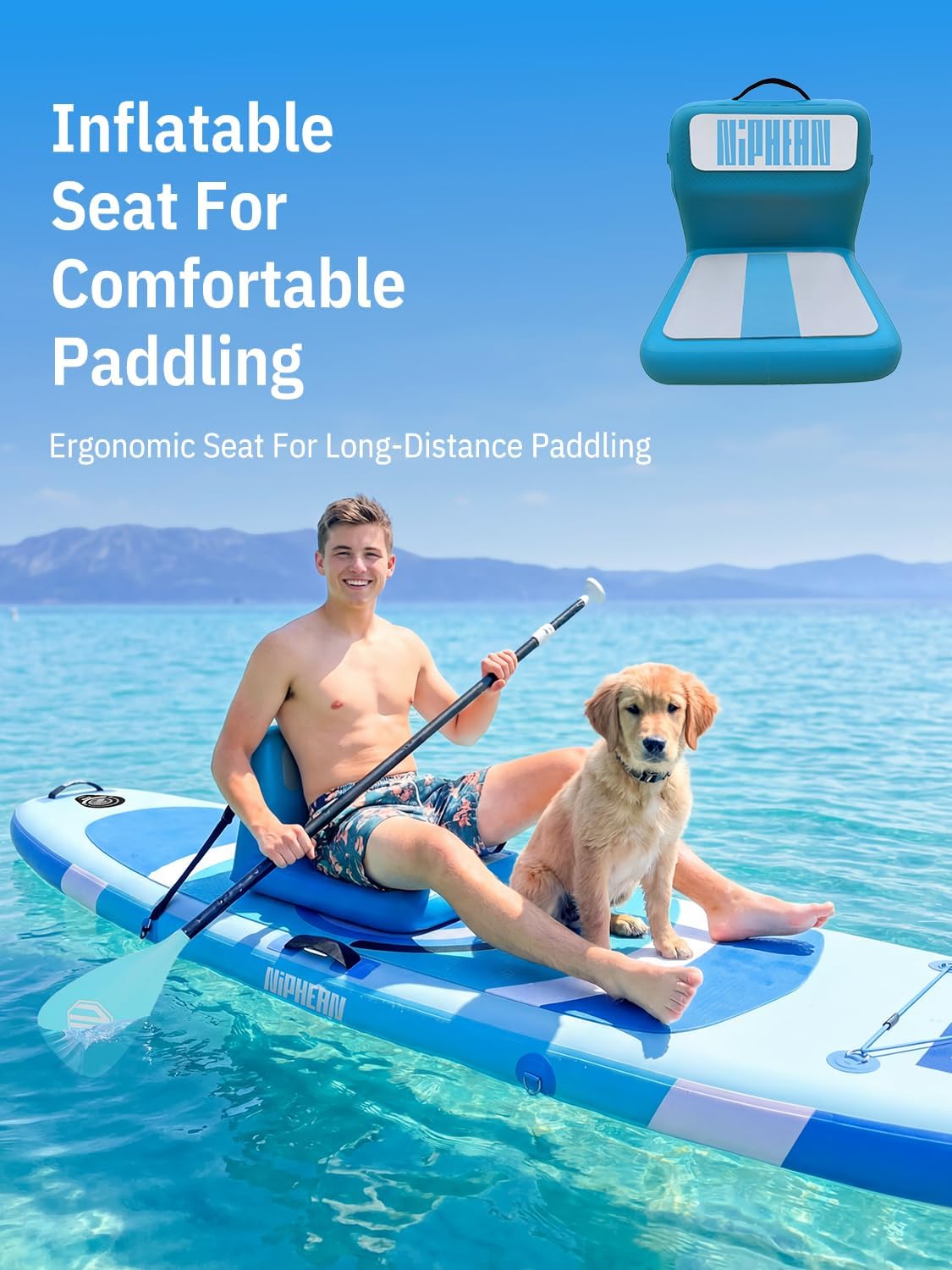 Niphean（Ultra-Light） Inflatable Paddle Board with StabilTrac Fin and Durable SUP Accessories, 10' Stand Up Paddle Boards for Adults & Youth, Versatile Yoga Paddle Board, Gift Ideas