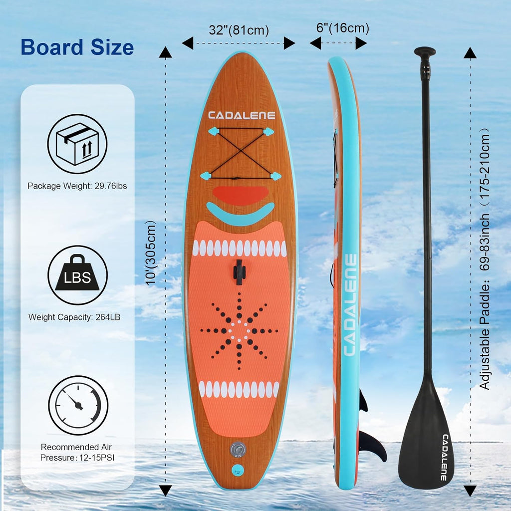 Inflatable Stand Up Paddle Board with SUP Accessories, Anti-Slip EVA Deck, Family-Friendly SUP Boards for Adults & Youth of All Skill Levels, Versatile Yoga Paddle Board
