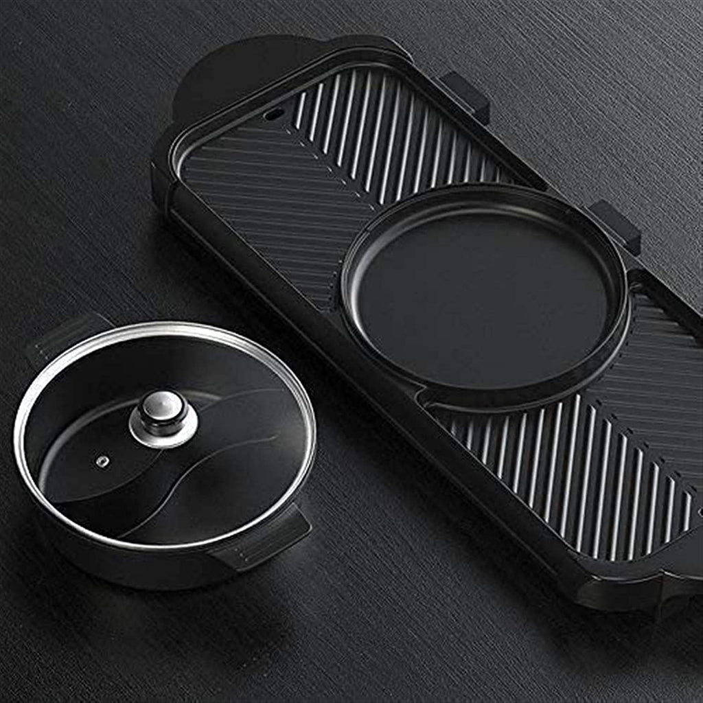 Indoor Korean Barbecue Grill Barbecue Hot Pot, Detachable Non-Stick Electric Baking Pan, Electric Oven, Induction Cooker, Rice Cooker Electric Barbecue,Portable Nonstick Griddle