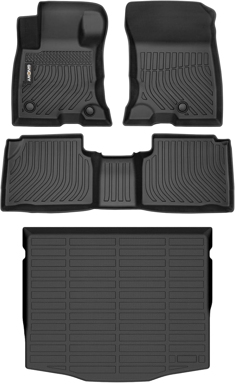 GINOWY-Floor Mats & Cargo Liner for Ford Escape Hybrid 2020-2026 (Include Plug in Hybrid) 丨TPE All Weather Mats Custom Fit Floor Liners Eacape Hybrid Mats Cargo Trunk Mat Escape Hybrid Accessories