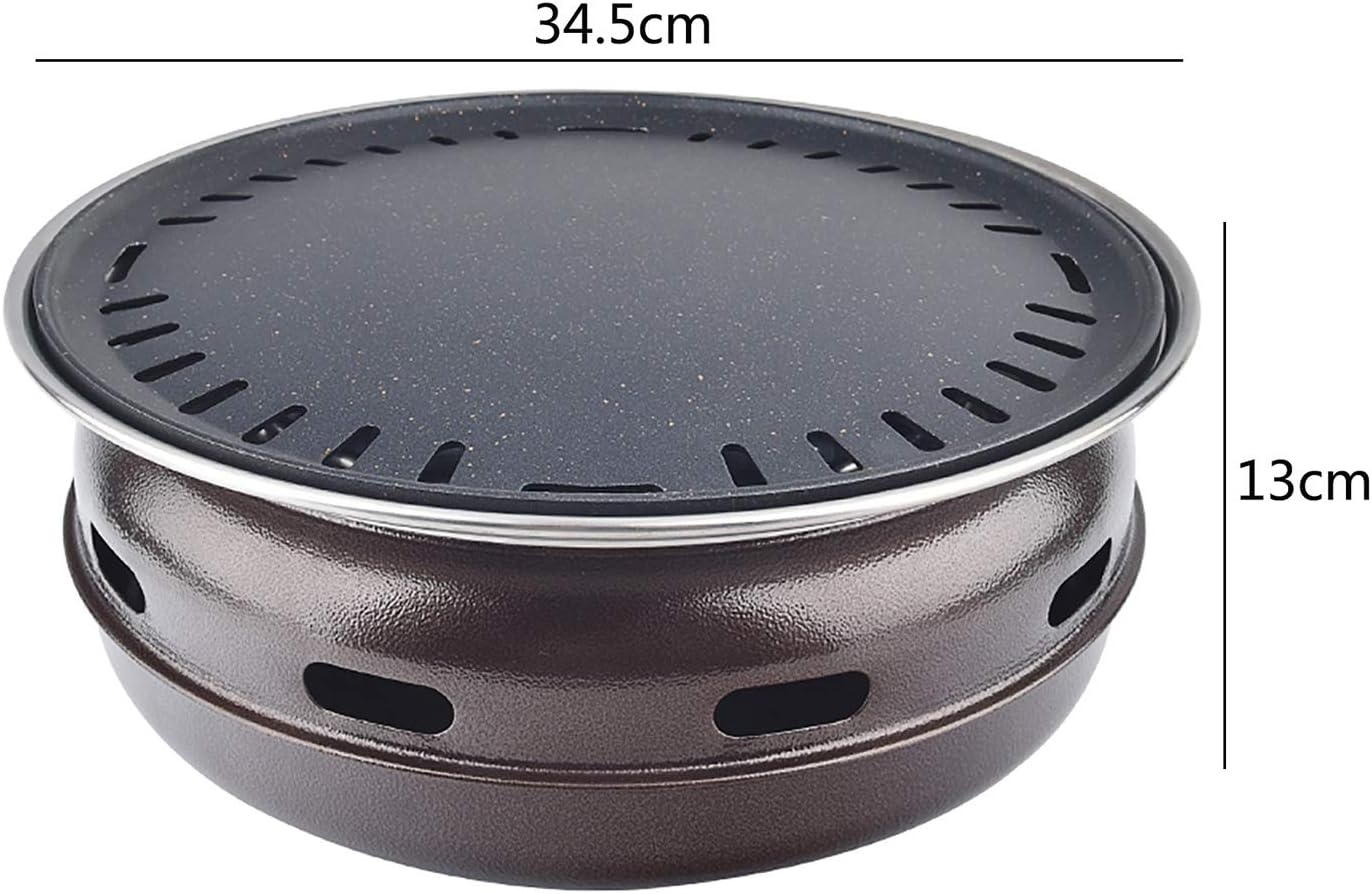 BBQ Barbeque Barbecue Grill, BBQ, Korean Smokeless Household Charcoal Grill, Galvanized Sheet Barbecue Stove, Split Design, Easy to Clean (Color : F)
