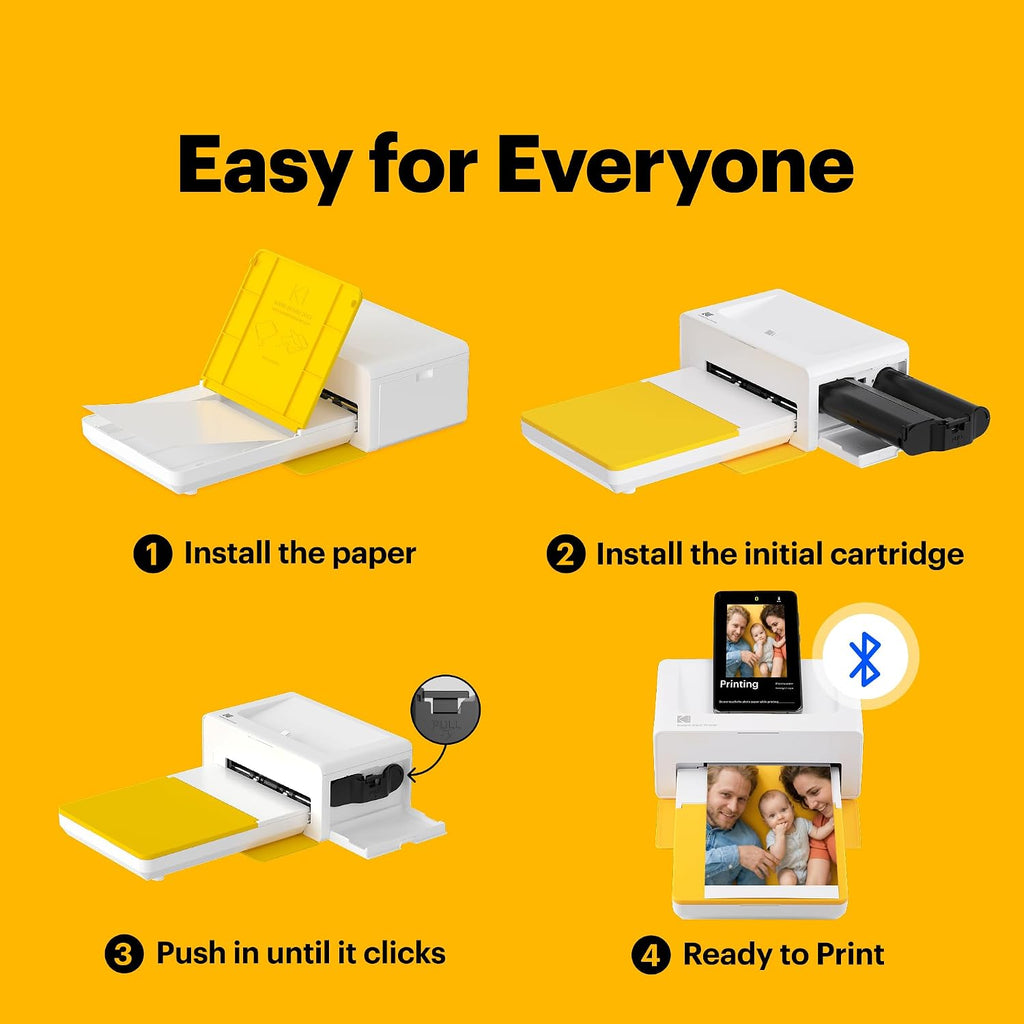 KODAK Dock Plus 4x6'' Photo Printer, 10 Sheets, Docking & Bluetooth Smartphone Printer for iPhone & Android, Instant Color Prints, 4PASS Dye Sublimation