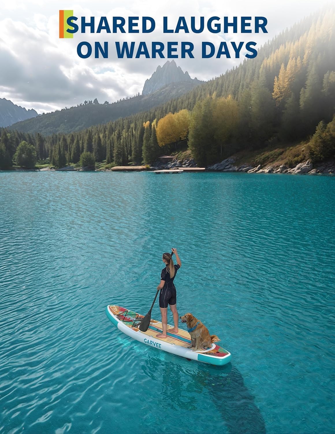 Garvee Inflatable Stand Up Paddle Boards Yoga Board with Premium SUP Paddle Board Accessories, Ultra-Light Wide Stable Design, Non-Slip Comfort Deck for All Skill Levels Youth Adults,10 Ft 6